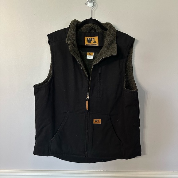 Wells Lamont Men’s Sleeveless Black Fleece Lined Zip Up Vest Sz L GUC - Picture 2 of 8